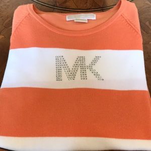 Michael Kors Orange & White striped Shirt